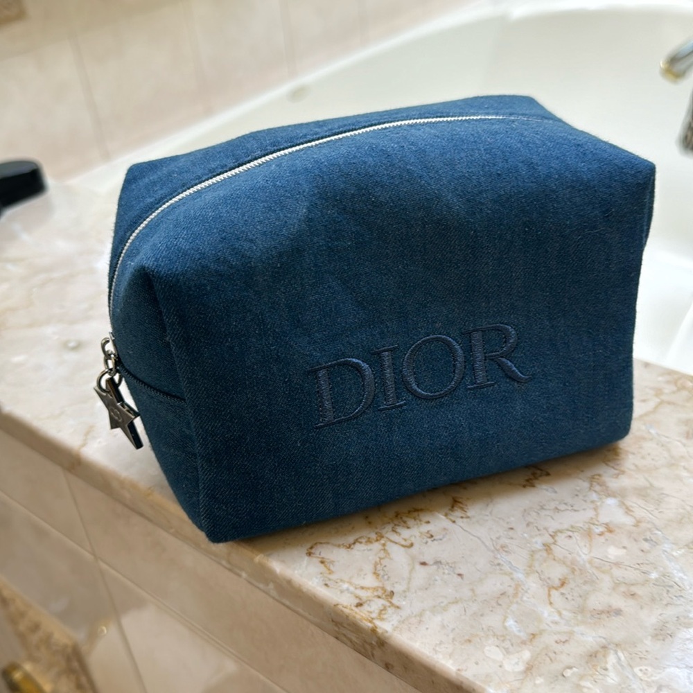 DIOR Denim Blue Makeup Pouch